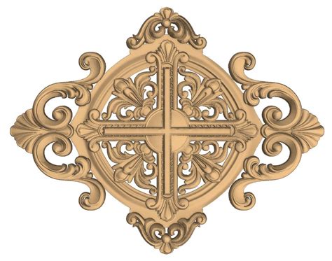 Cnc Decorative Wood Carved Ornament Design Stl File Free Download