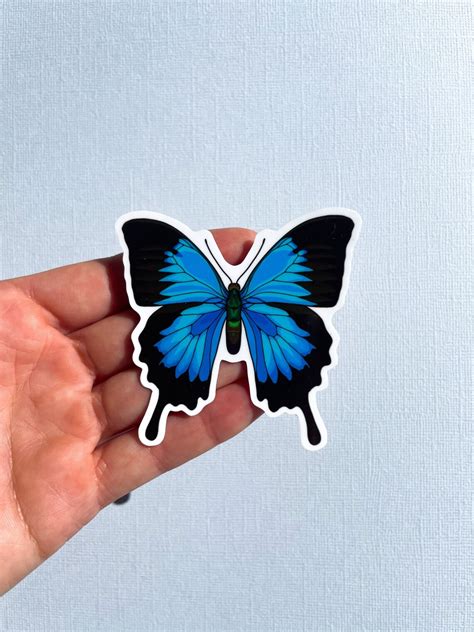 Autocollant Papillon Bleu Papillon Ulysse Autocollants Etsy France