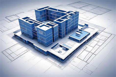 Premium Photo | Modern Residential Building Blueprint Architecture Design