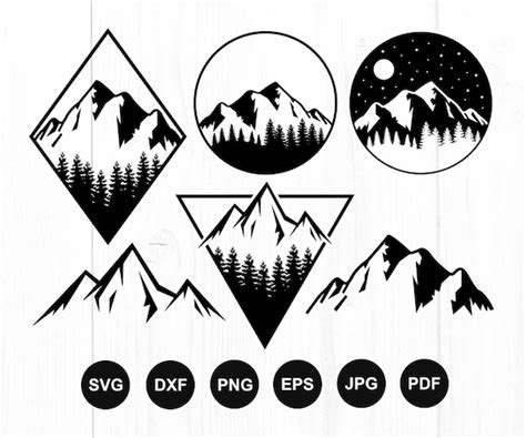 Mountain Svg Bundle Geometric Mountain Svg Landscape Svg Etsy Canada