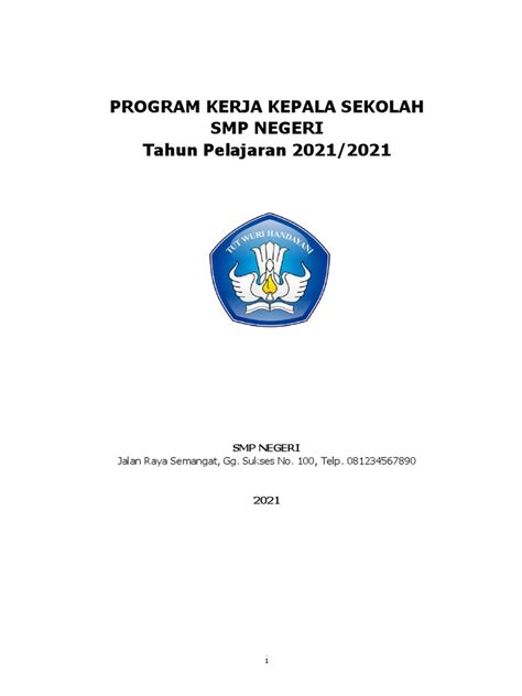 Contoh Program Kerja Kepala Sekolah Pdf