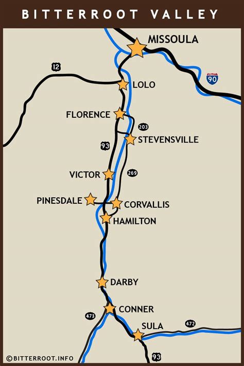 Bitterroot Valley Map & Directions - Bitterroot Info