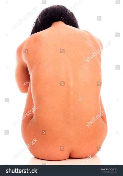 Naked Woman Sitting Isolated On White Stock Photo 476568985 Shutterstock