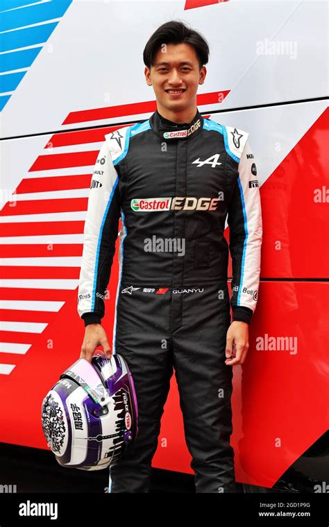 Guanyu Zhou (CHN) Alpine F1 Team Test Driver - with his helmet ...