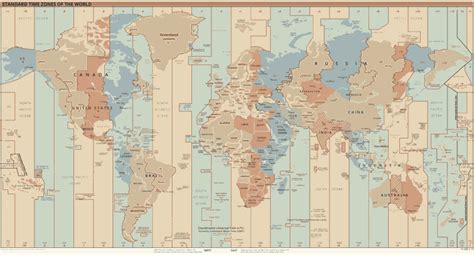 Carte Du Monde Des Fuseaux Horaires Voyage Carte Plan