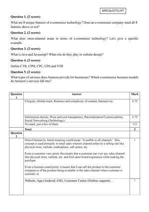 A E Commerce Final Exam Solution Reviewed Bm B Qt Kt