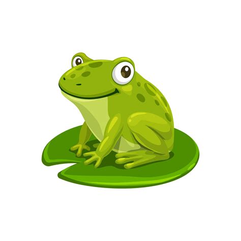 Adorable cartoon frog sitting on water lilly leaf 34994463 Vector Art ...