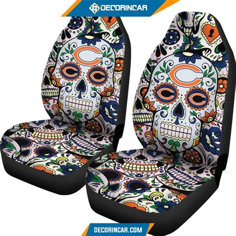 Party Skull Chicago Bears Car Seat Covers