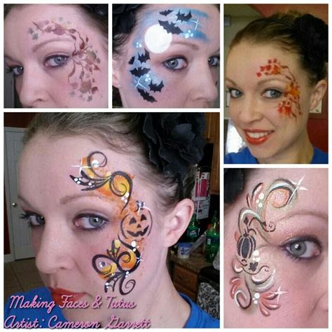 Fall/Halloween face painting with stencils designs :) Halloween Face ...