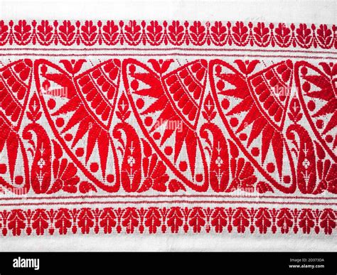 Download this stock image: assamese gamosa ( gamusa , gamocha ) textile background ,gamusa ...