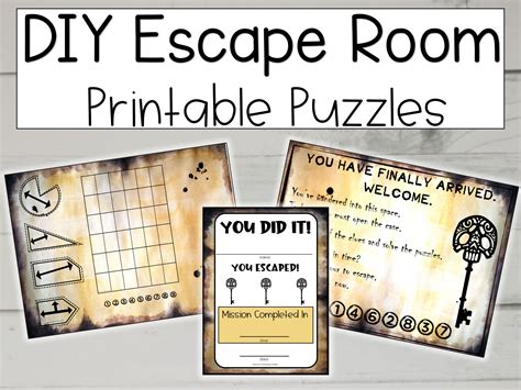 Printable Escape Room, Escape Room, Escape Game, Puzzles, DIY Escape Room for Kids, Partial ...