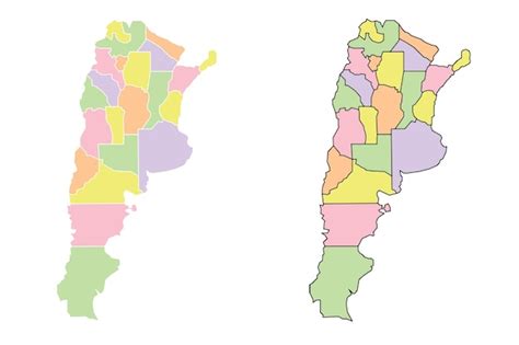 Mapa Pol Tico Argentino Bajo Detallado Vector Premium