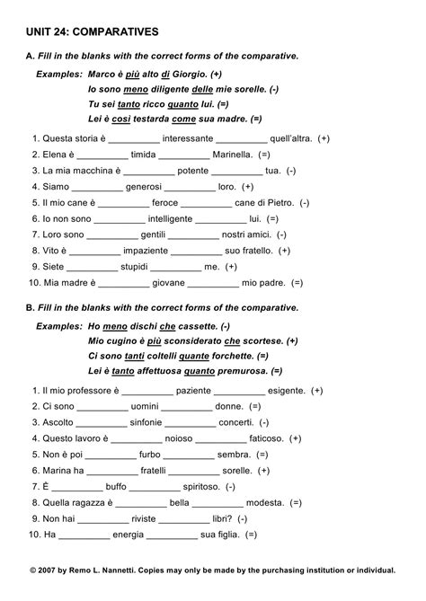 Italian Worksheets For Beginners Printable Printable Worksheets