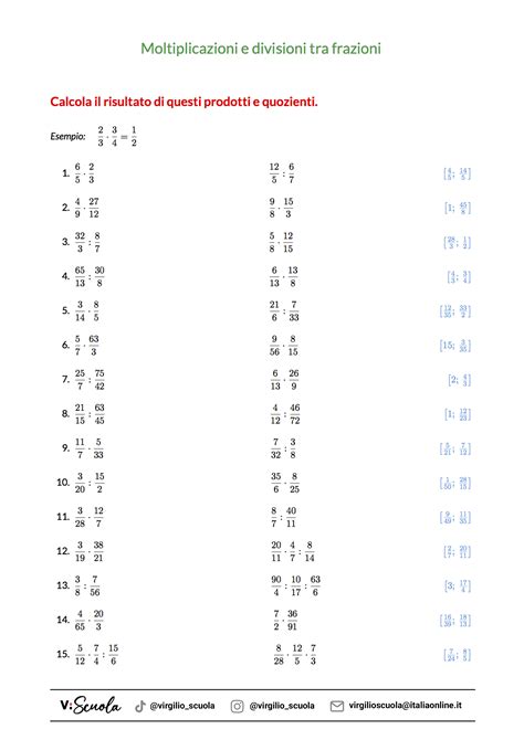 Esercizi Di Ripasso Con Le Operazioni Tra Frazioni