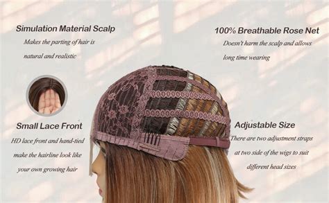 Amazon HIAYSAN Honey Blonde Bob Wigs For Women Short Straight Wig With Dark Roots Side