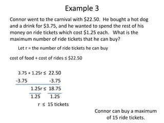 Word Problems With Inequalities PPT Worksheets Library