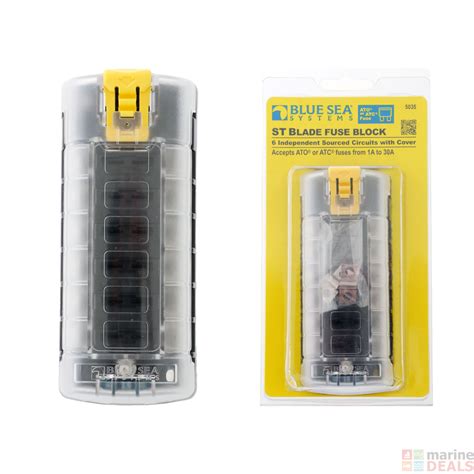 Buy Blue Sea St Blade Fuse Block 6 Independent Circuits With Cover Online At Marine Au