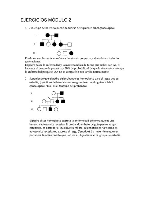 Solution Ejercicios Gen Tica Studypool