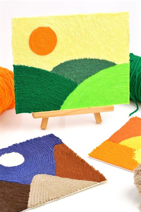 DIY Yarn Art | Easy Yarn Painting | Yarn art projects, Yarn painting ...