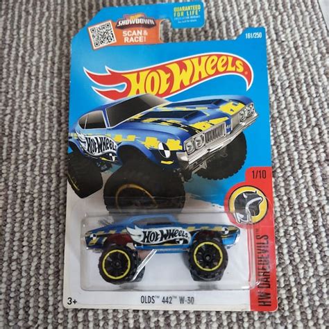 Hot Wheels Olds W Blue Hw Daredevils Long Card Rare Etsy