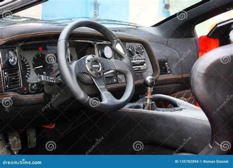 January 3, 2013; Kiev, Ukraine. Jaguar XJ220. View of the Interior of a ...