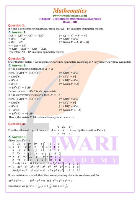 Ncert Solutions For Class Maths Chapter Miscellaneous Exercise