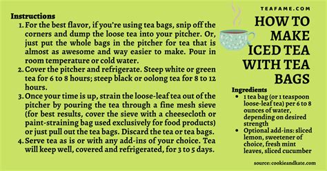 how to make iced green tea with tea bags