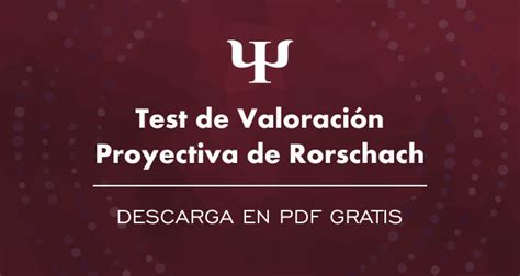 Test De Rorschach Gu A Completa Y Descarga Gratis En Pdf