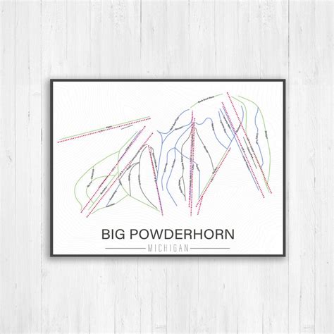 Big Powderhorn Michigan Ski Trail Map Hanging Canvas of Big - Etsy