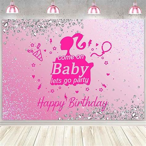 Amazon Ayayiya Pink Girl Birthday Backdrop Come On Baby Let S Go