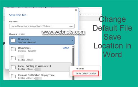 How To Change Default File Saving Location In Microsoft Word Webnots