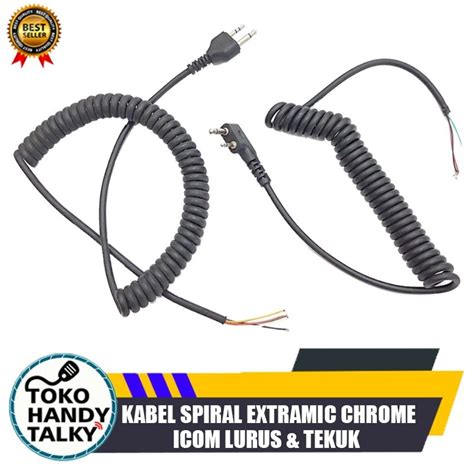 Jual Kabel Spiral Extramic Chrome Ht Icom Alinco Kabel Mic Ht Icom