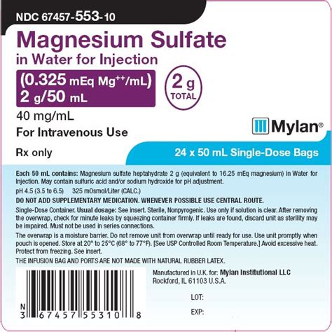 Magnesium Sulfate Magnesium Sulfate Heptahydrate Injection Solution