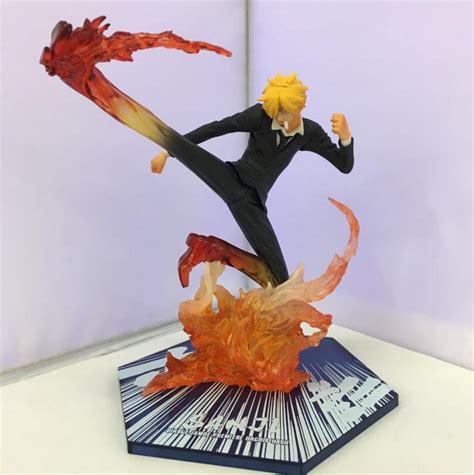 2021 New One Piece Anime Black Leg Sanji Fire Battle Version PVC Action