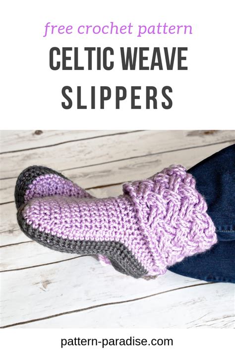 Free Crochet Pattern Celtic Weave Slippers Pattern Paradise