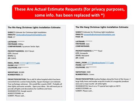 We Hang Christmas Lights Pay Per Lead Program - Example