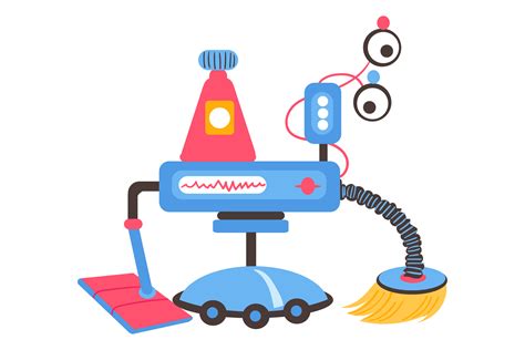 Cartoon Robot Cleaner. Funny Automatic M Graphic by vectorbum ...