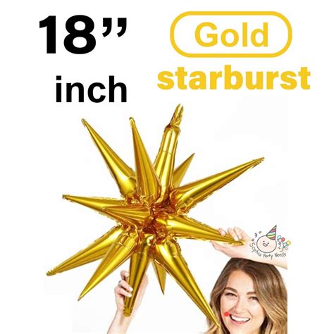 4 Side Star Point And Starburst Spike Foil Balloon Tala Diamond Shape