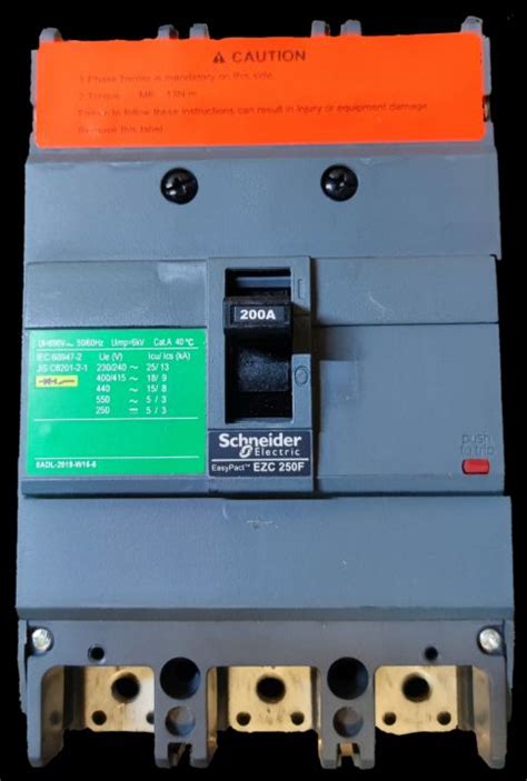 Schneider 200A 3 Pole Industrial Circuit Breaker 250AF 18KAIC 400V Easy