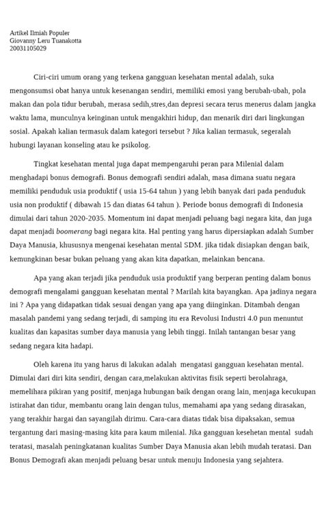 Contoh Artikel Ilmiah Penelitian Kualitatif Infoupdate Org