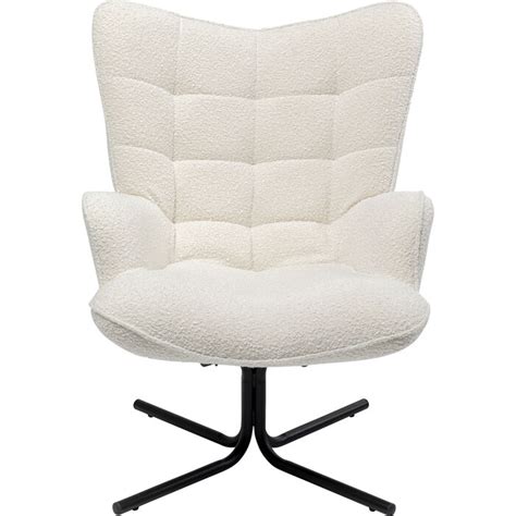 Swivel Armchair Oscar Boucle Cream KARE Design SA Decor Design