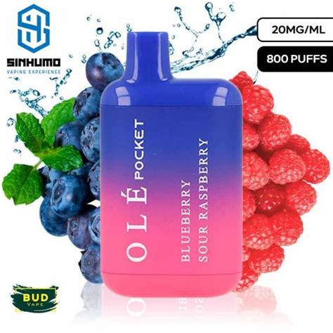 Vaper Desechable Blueberry Sour Raspberry Olé Pocket 20mg By Bud Vape