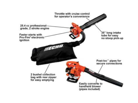 ECHO Gas Leaf Blower Vacuum 165 MPH 391 CFM 25 4 Cc 2 Stroke Cycle EBay