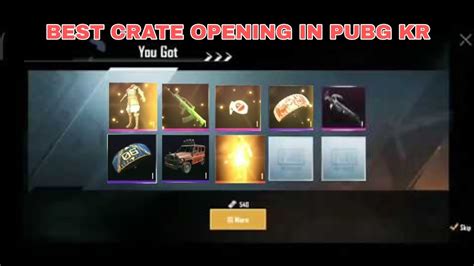 BEST CRATE OPENING IN PUBG KR VERSION YouTube