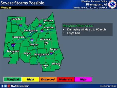 Nws Birmingham On Twitter Severe Weather Is Possible In Parts Of