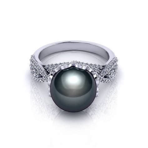 Black Tahitian Pearl Ring - Jewelry Designs