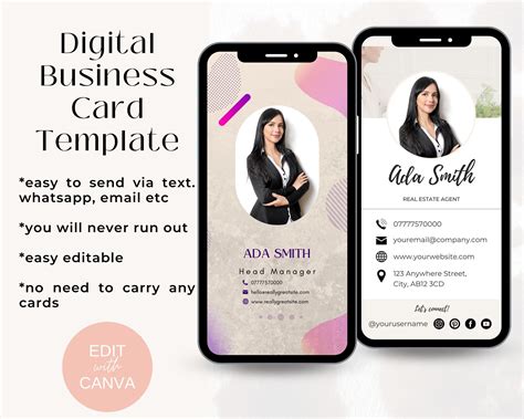 Modern Digital Business Card Templates For Personal And Professional