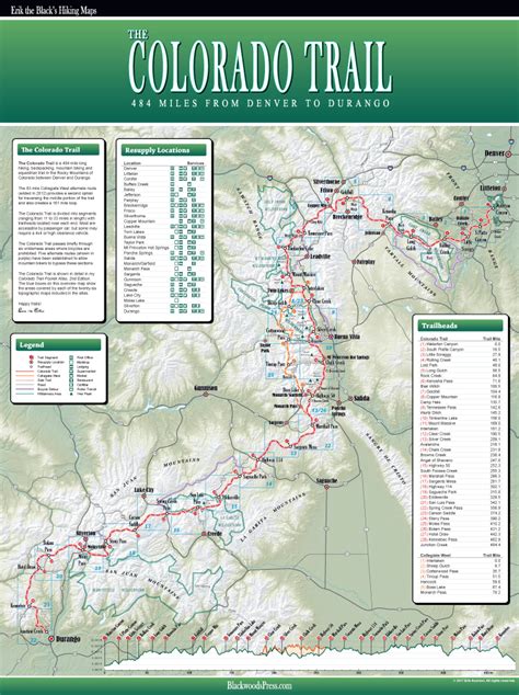 Colorado Trail Map | Colorado trail, Hiking map, Wall maps