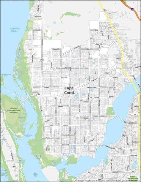 Cape Coral Florida Map - GIS Geography