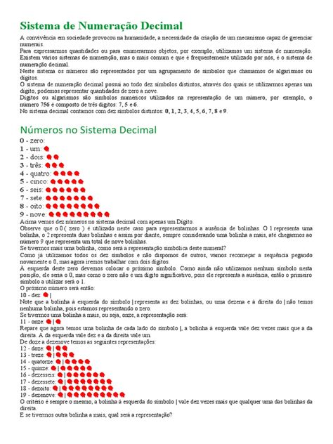 Quais São Os 10 Símbolos Do Sistema De Numeração Decimal - Símbolos do Sistema Decimal | PDF | Ensino de Matemática | Science